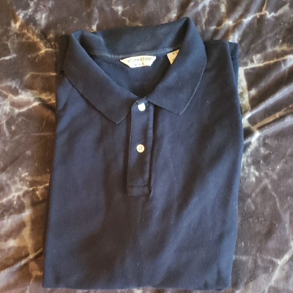 Covington Black Polo Shirt Classic Style Short Sleeve Casual Shirt